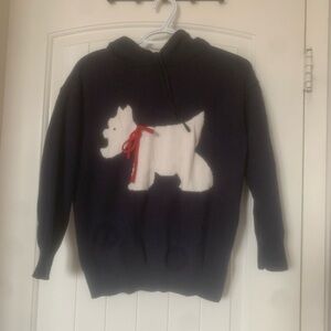 Navy Blue Sweater with White Dog Design